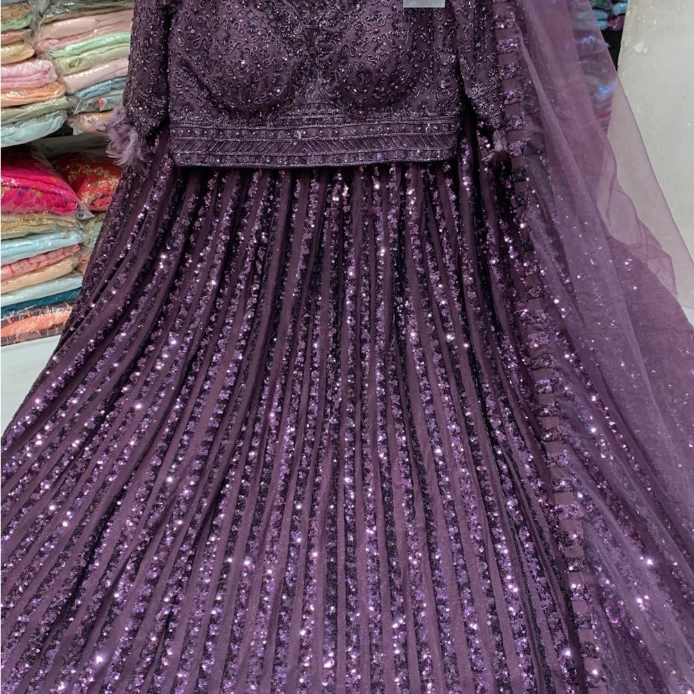 COPY - Wine Sequin Lehenga Indian outfit